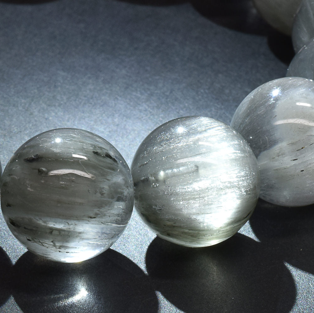 シルバーサゲニティッククォーツ ブレスレット 15mm #QM396
