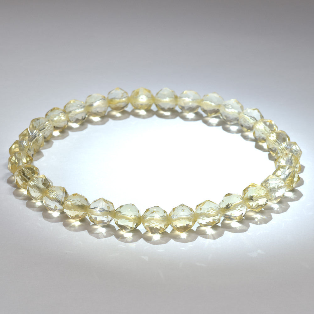 シトリン(ライトカラー) スターカットカットビーズ ブレスレット 6mm #RC230