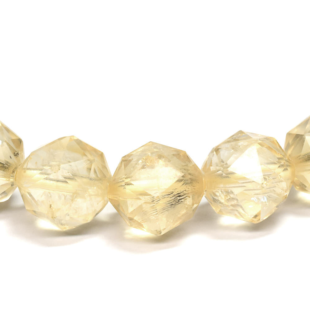 シトリン(ライトカラー) スターカットカットビーズ ブレスレット 8mm #RC233
