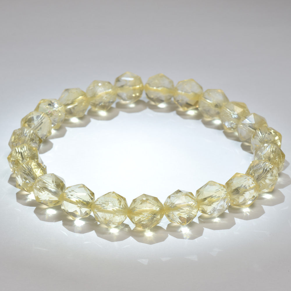シトリン(ライトカラー) スターカットカットビーズ ブレスレット 8mm #RC233
