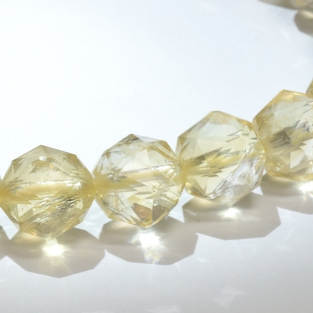 シトリン(ライトカラー) スターカットカットビーズ ブレスレット 8mm #RC233