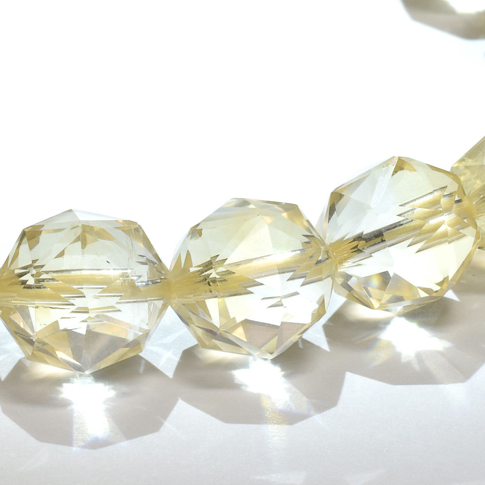 シトリン(ライトカラー) スターカットカットビーズ ブレスレット 10mm #RC235