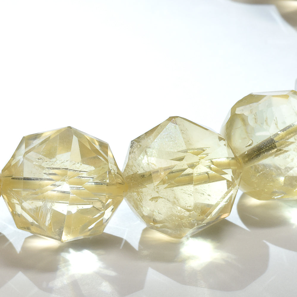 シトリン スターカットカットビーズ ブレスレット 12mm #RC239