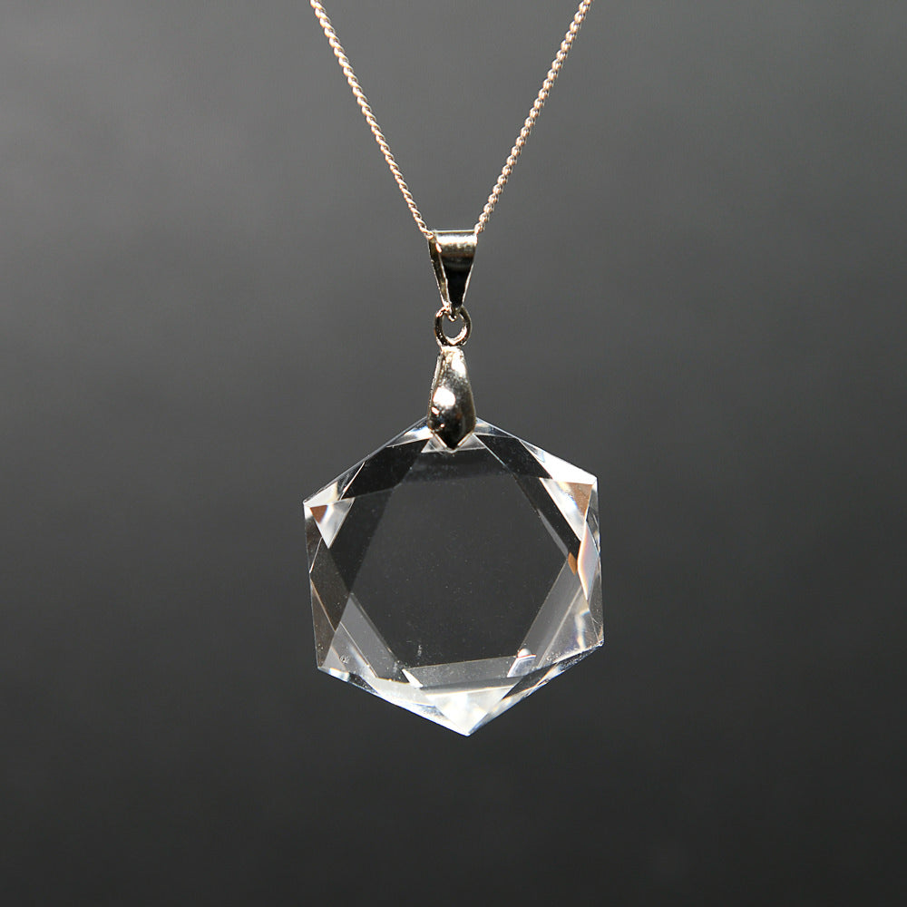 天然水晶 ペンダントトップ 29x25x10mm #RC242