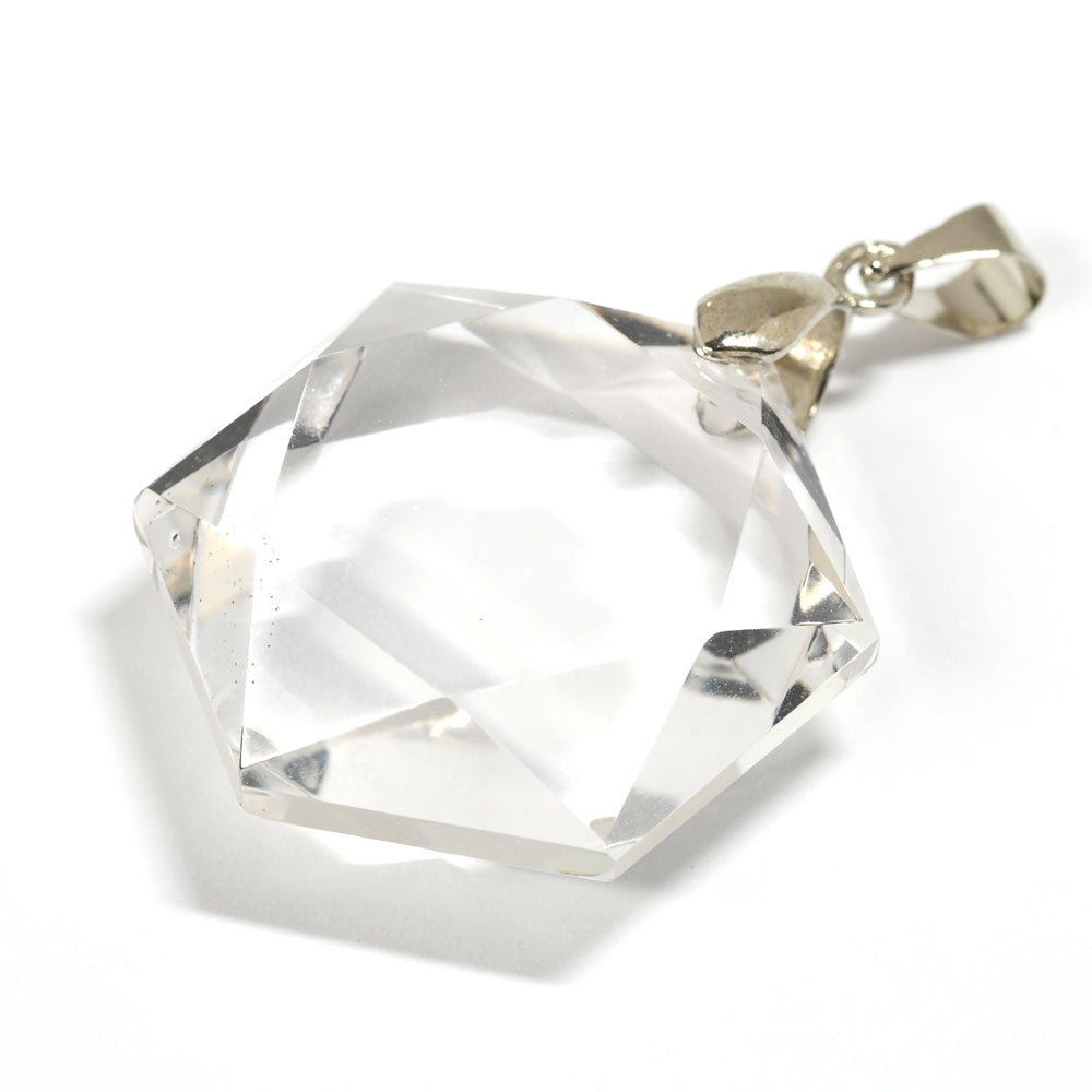 天然水晶 ペンダントトップ 29x25x10mm #RC242