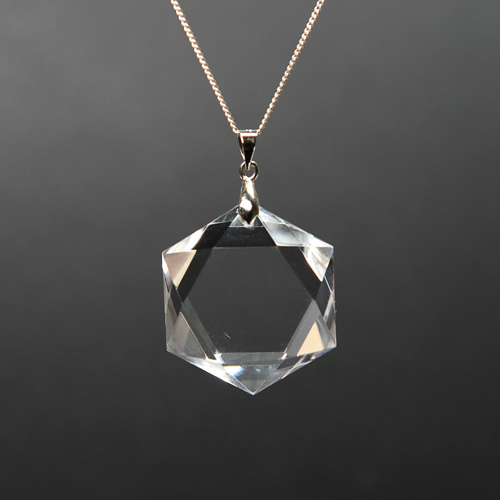 天然水晶 ペンダントトップ 30.5x26x10mm #RC243