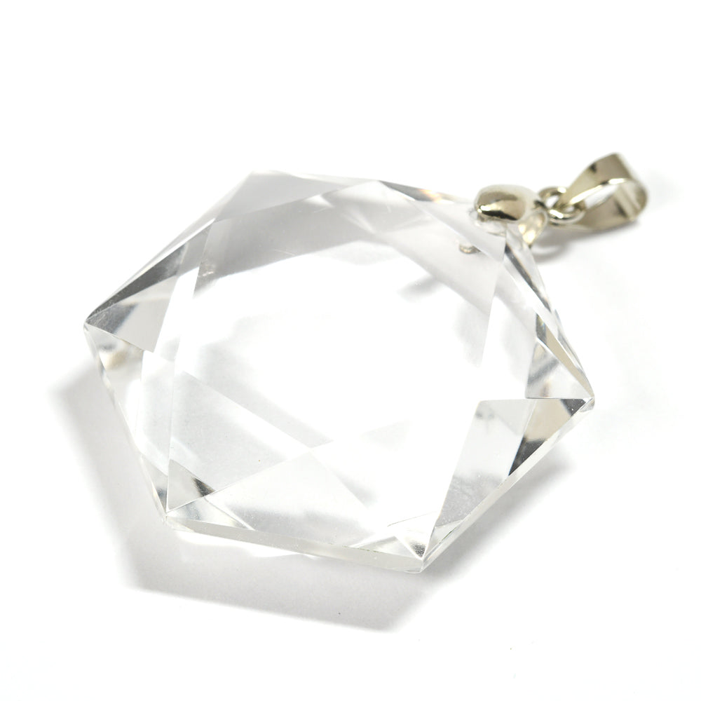 天然水晶 ペンダントトップ 30.5x26x10mm #RC243