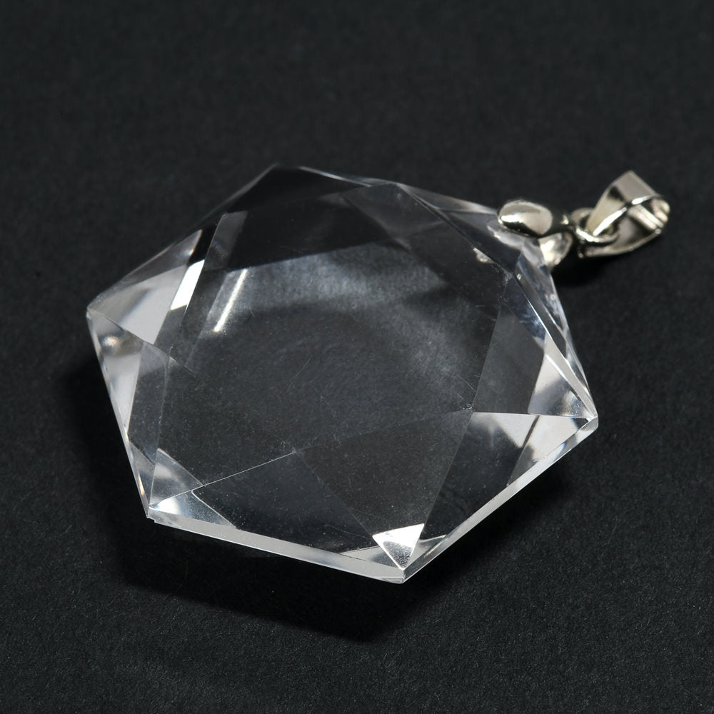 天然水晶 ペンダントトップ 30.5x26x10mm #RC243