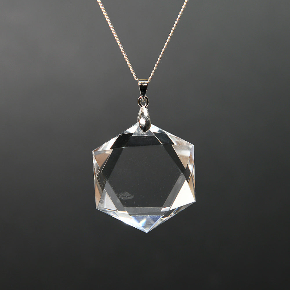 天然水晶 ペンダントトップ 30.5x27x10mm #RC244