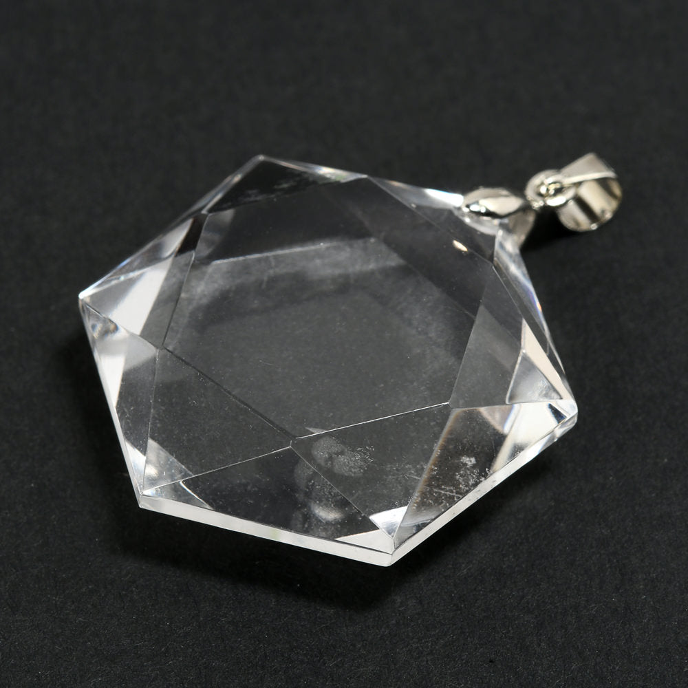 天然水晶 ペンダントトップ 30.5x27x10mm #RC244