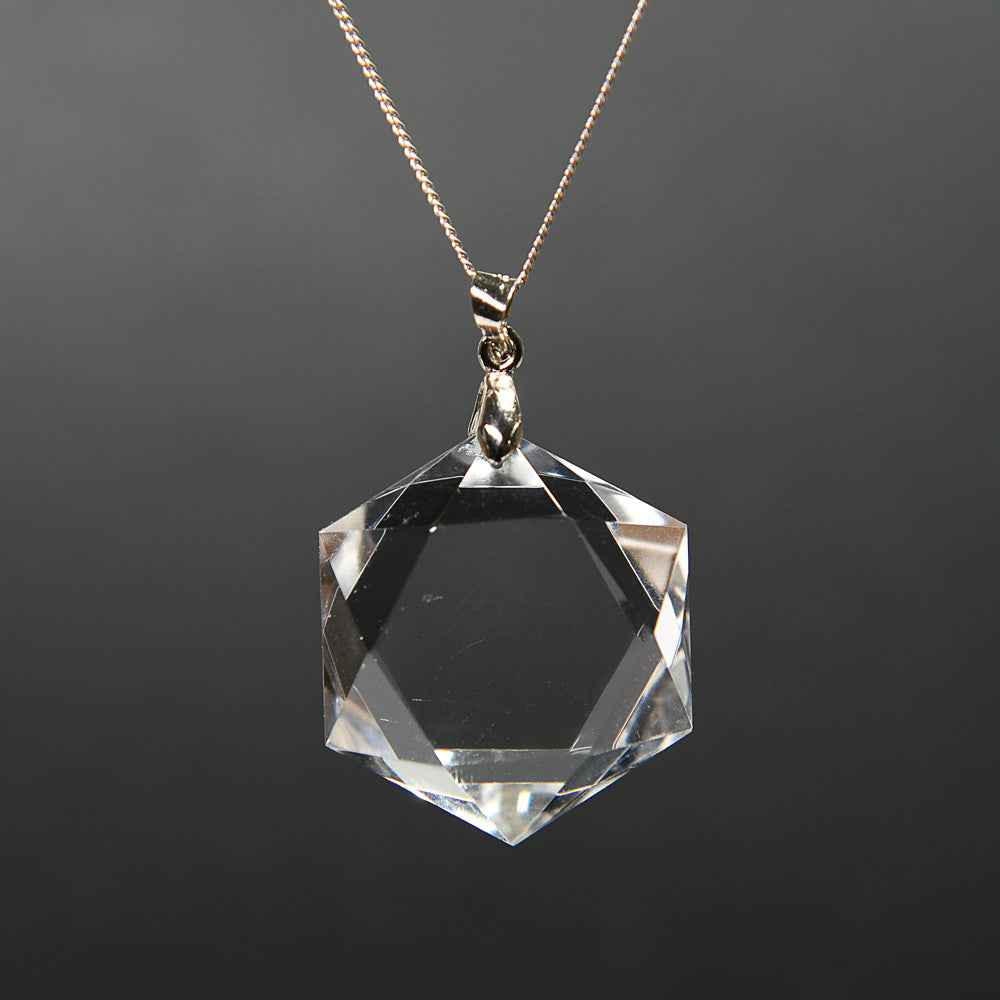 天然水晶 ペンダントトップ 30x26x11mm #RC245