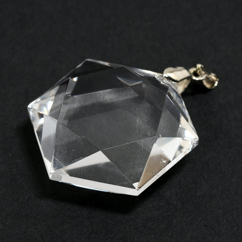 天然水晶 ペンダントトップ 30x26x11mm #RC245