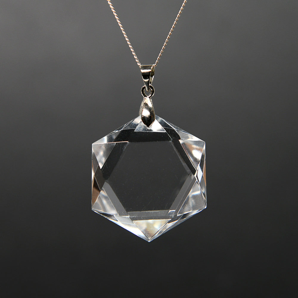 天然水晶 ペンダントトップ 31x26x10mm #RC247