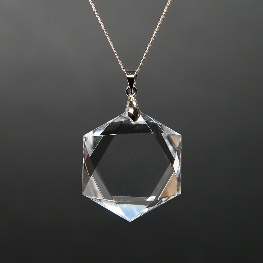 天然水晶 ペンダントトップ 30x26x9.5mm #RC248