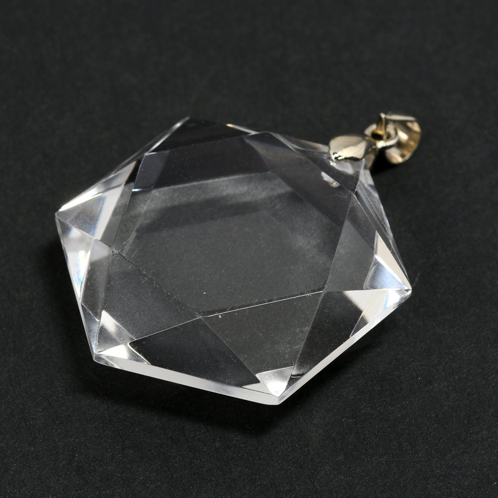 天然水晶 ペンダントトップ 30x26x9.5mm #RC248