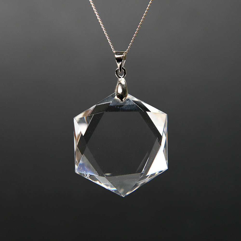 天然水晶 ペンダントトップ 30x26x8.5mm #RC249