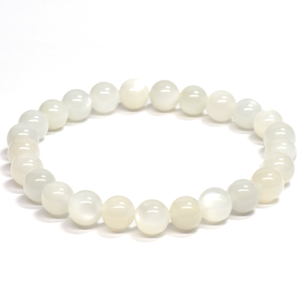 ホワイトムーンストーン ブレスレット 7.5-8mm #RC254