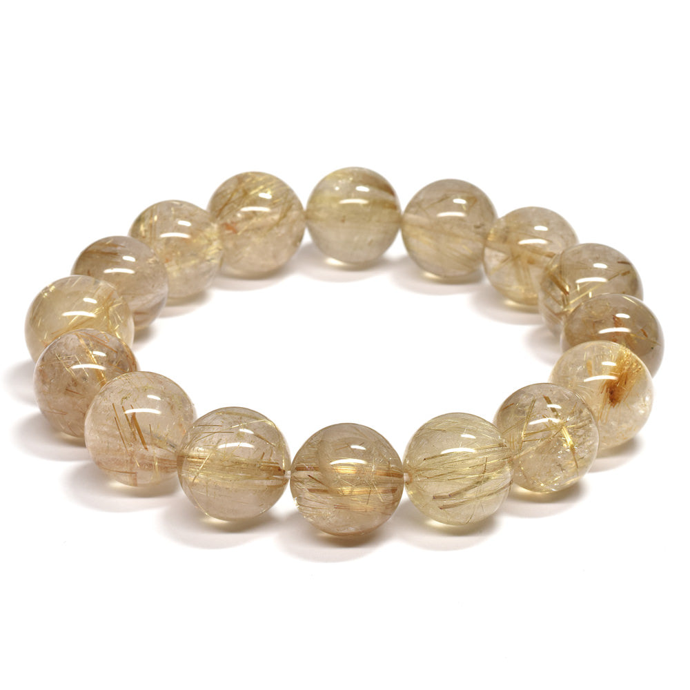 ゴールドルチルクォーツ ブレスレット 14mm #RD056