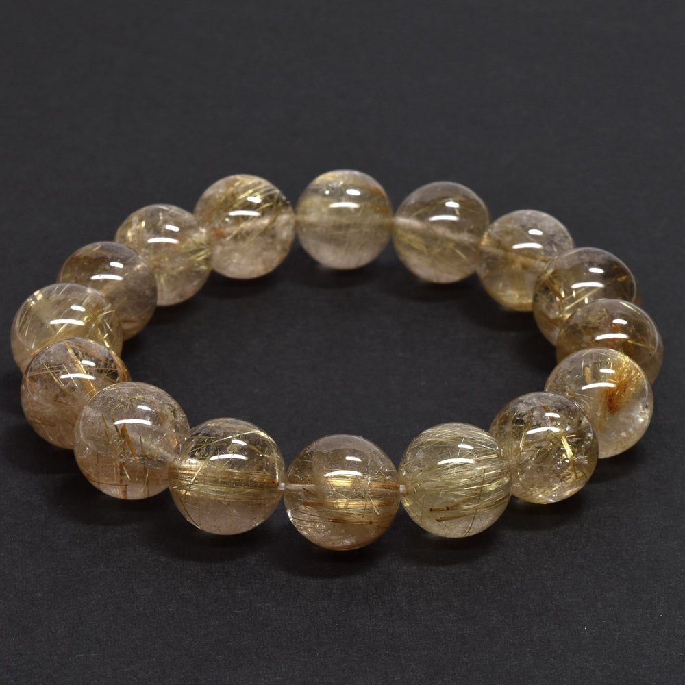 ゴールドルチルクォーツ ブレスレット 14mm #RD056