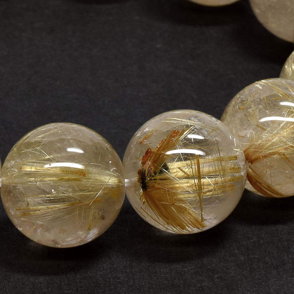 ゴールドルチルクォーツ ブレスレット 15mm #RD058