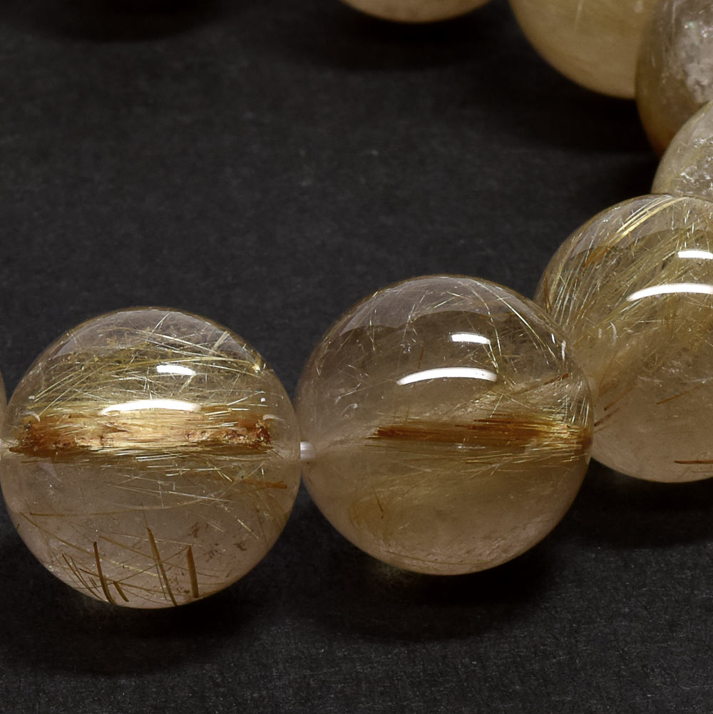 ゴールドルチルクォーツ ブレスレット 15-15.5mm #RD061