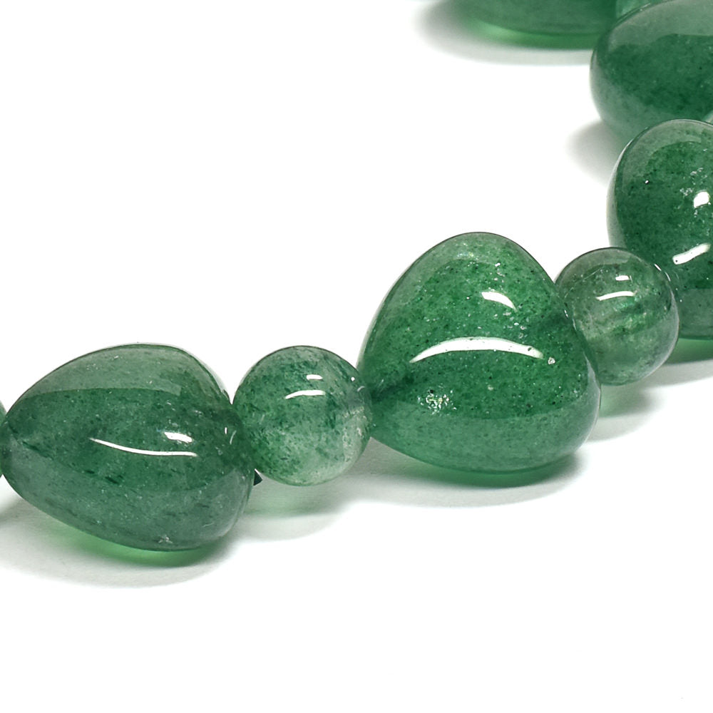 グリーンアベンチュリン ハートカットビーズ ブレスレット 12.5x12/6.5mm #RD220