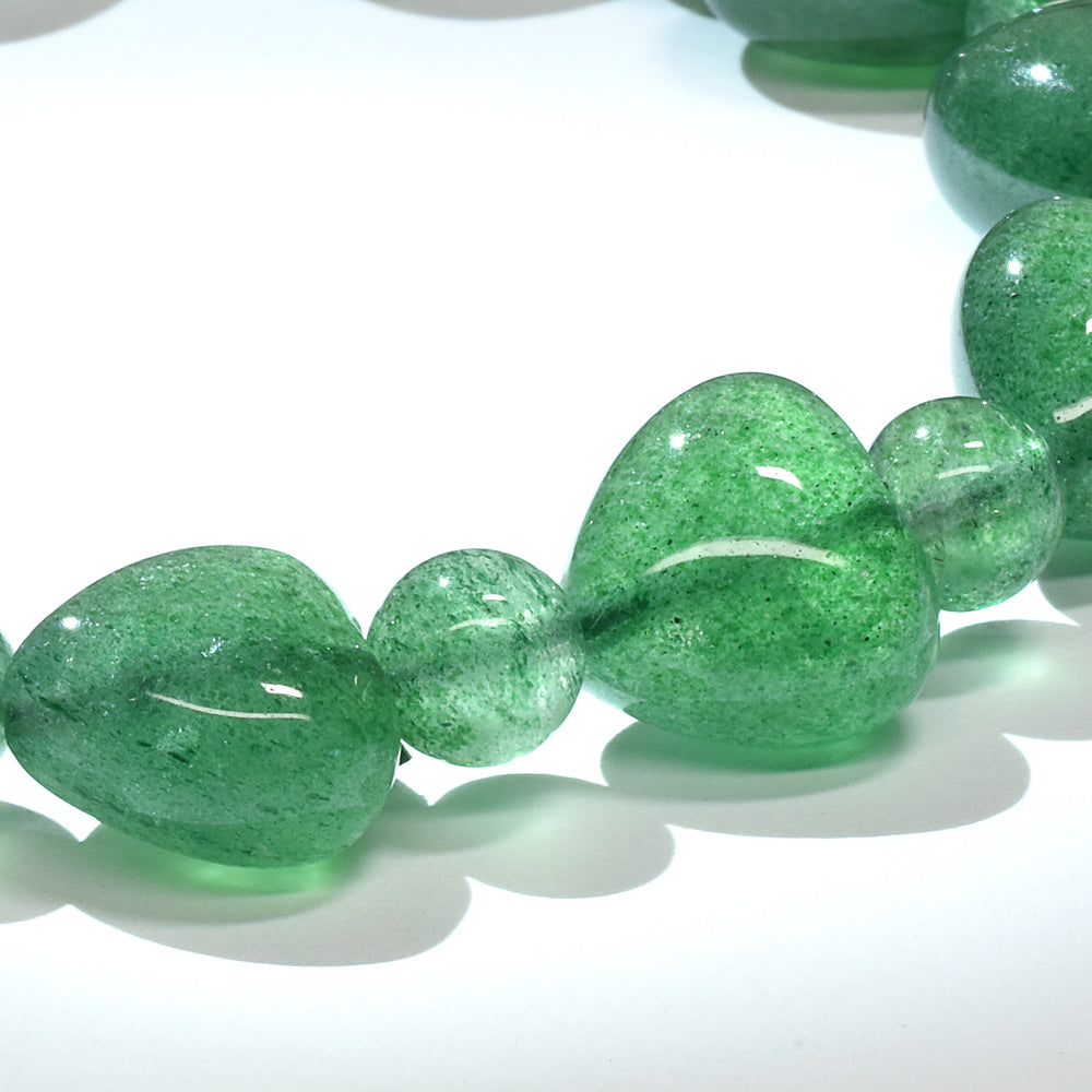 グリーンアベンチュリン ハートカットビーズ ブレスレット 12.5x12/6.5mm #RD220