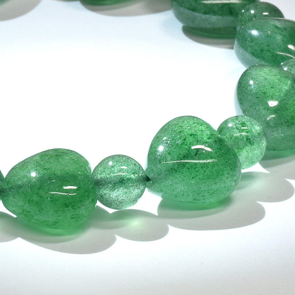 グリーンアベンチュリン ハートカットビーズ ブレスレット 12.5x12/6.5mm #RD221