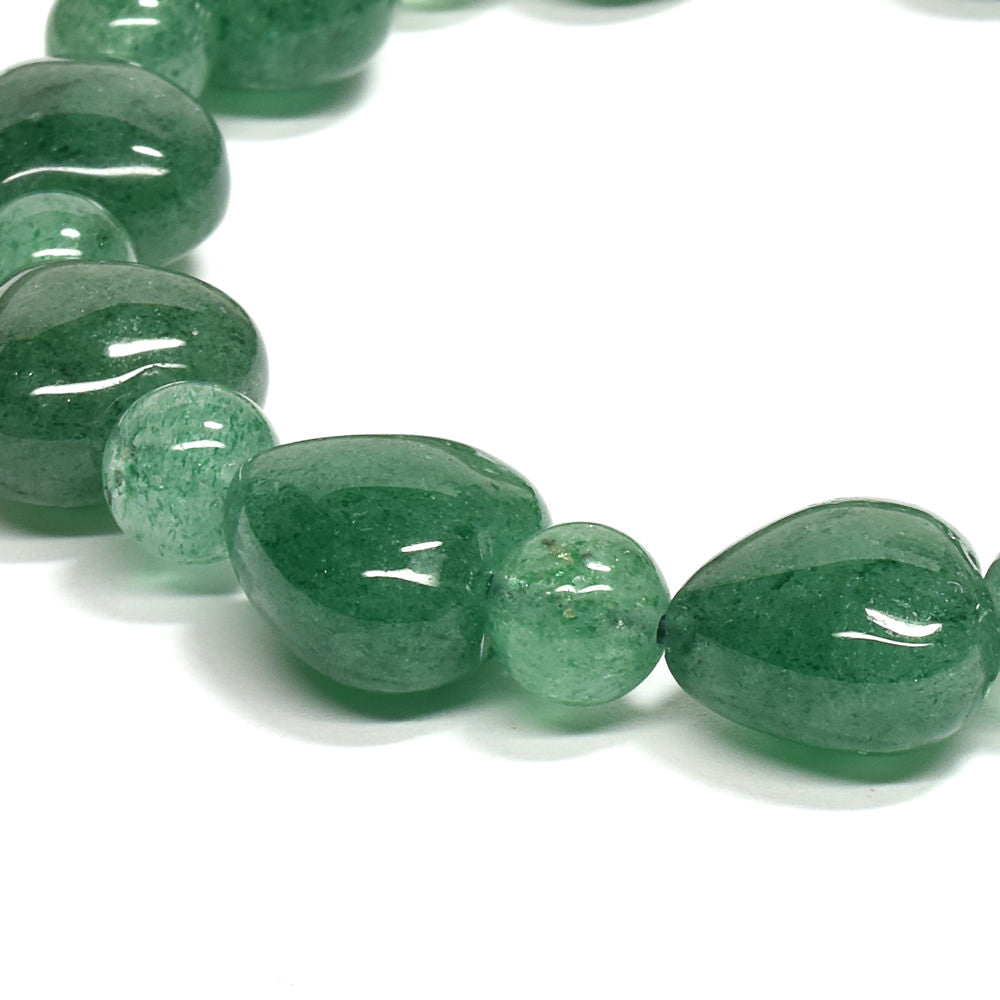 グリーンアベンチュリン ハートカットビーズ ブレスレット 12.5x12/6.5mm #RD222