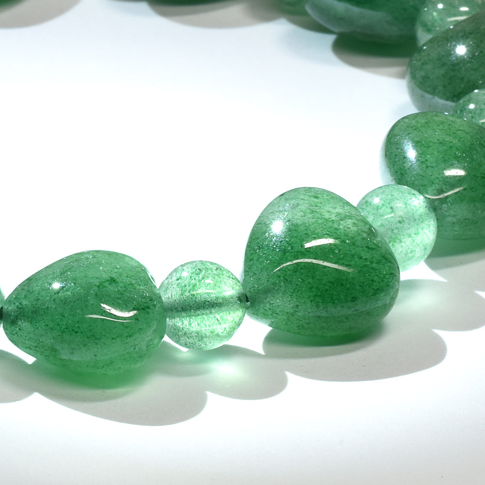 グリーンアベンチュリン ハートカットビーズ ブレスレット 12.5x12/6.5mm #RD222