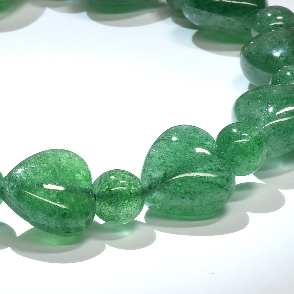 グリーンアベンチュリン ハートカットビーズ ブレスレット 12.5x12/6.5mm #RD223