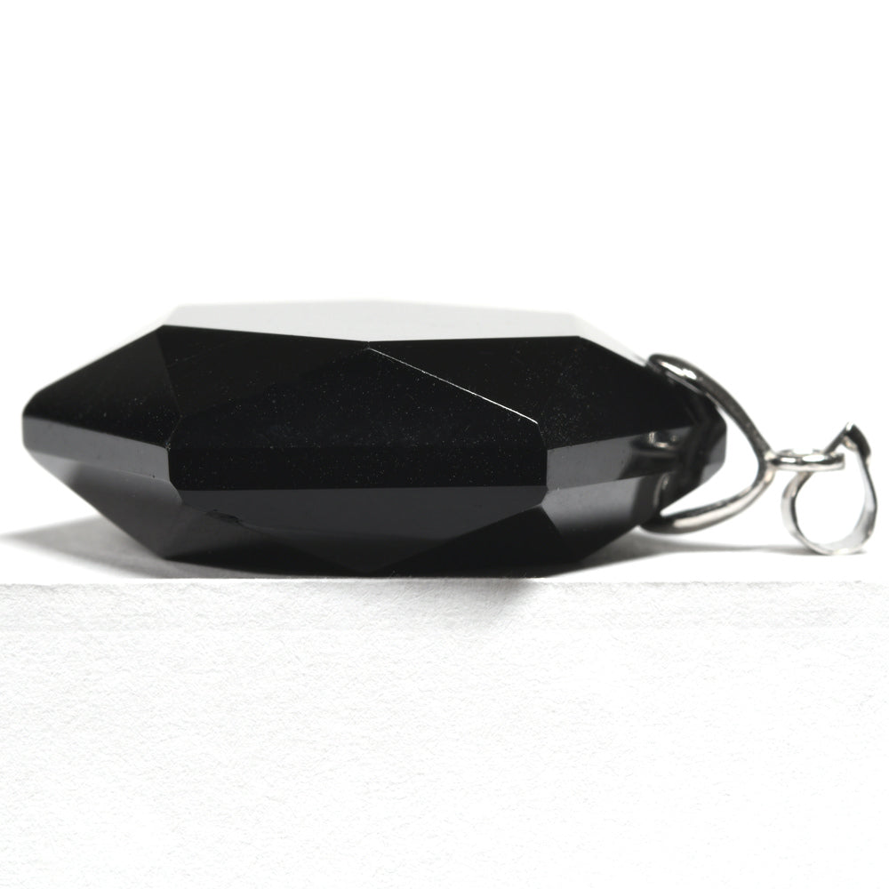 チベット産モリオン 六芒星 ペンダントトップ 30x42x11mm #RD226