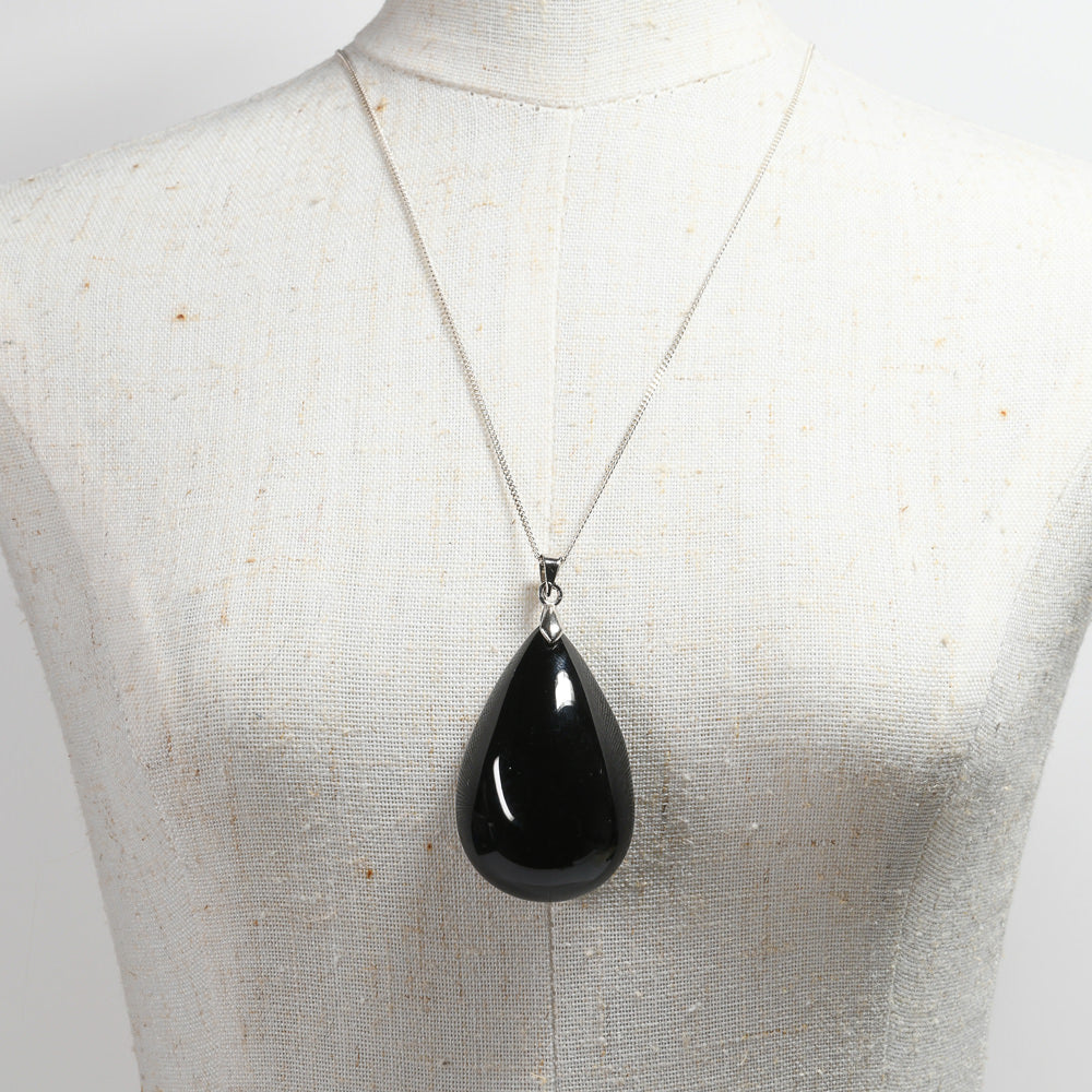 チベット産 モリオン ドロップ ペンダントトップ 24x46x13mm #RD227