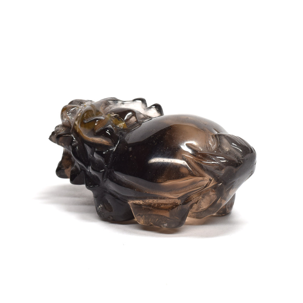 スモーキークォーツ 龍亀 彫刻置物 46x28x20mm #RD265