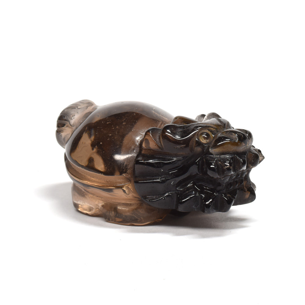 スモーキークォーツ 龍亀 彫刻置物 46x28x20mm #RD265