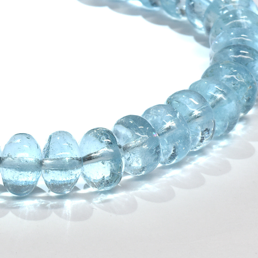 ブルートパーズ ボタンカットビーズ ブレスレット 8mm #RD267