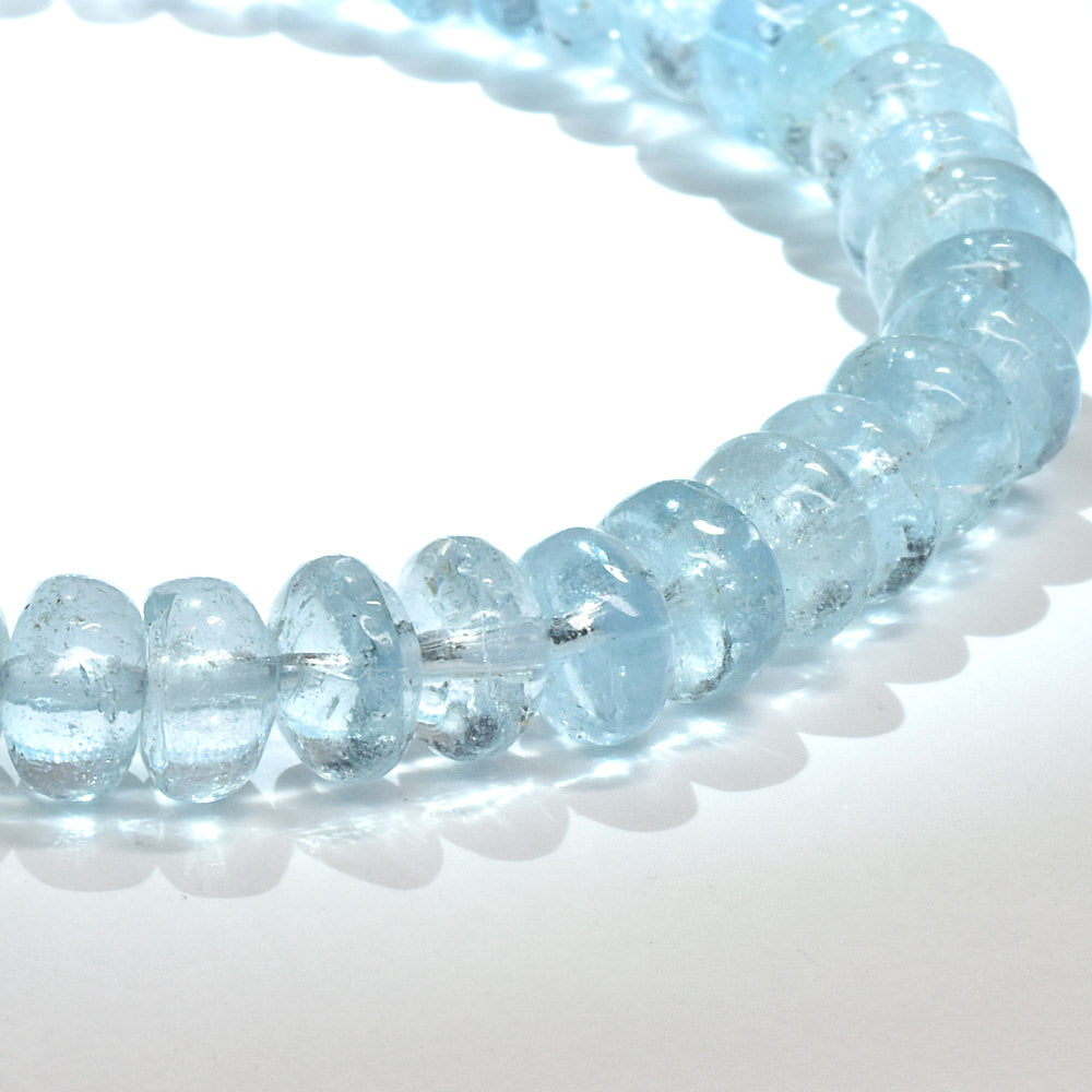 ブルートパーズ ボタンカットビーズ ブレスレット 7mm #RD270