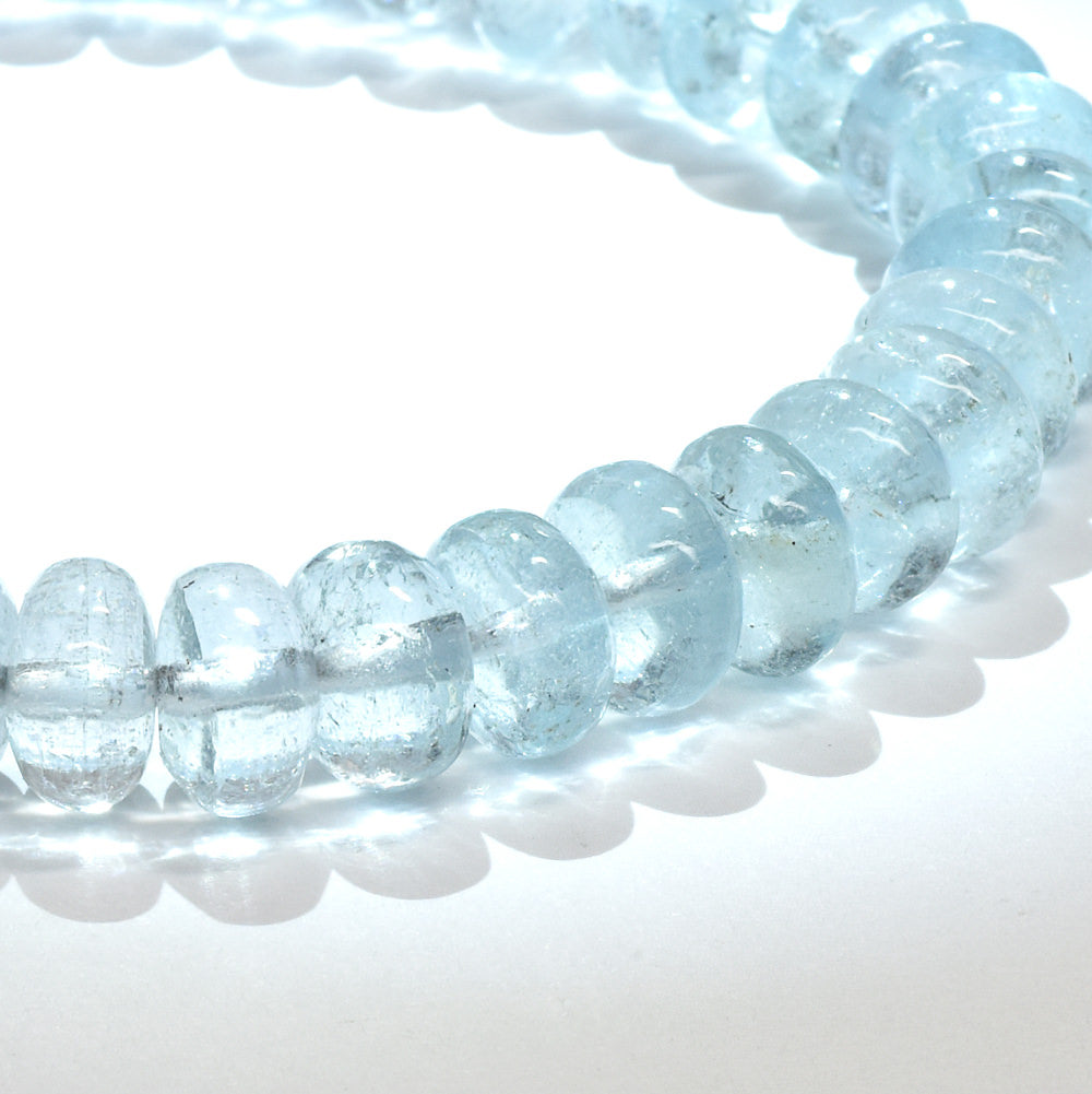 ブルートパーズ ボタンカットビーズ ブレスレット 8mm #RD271