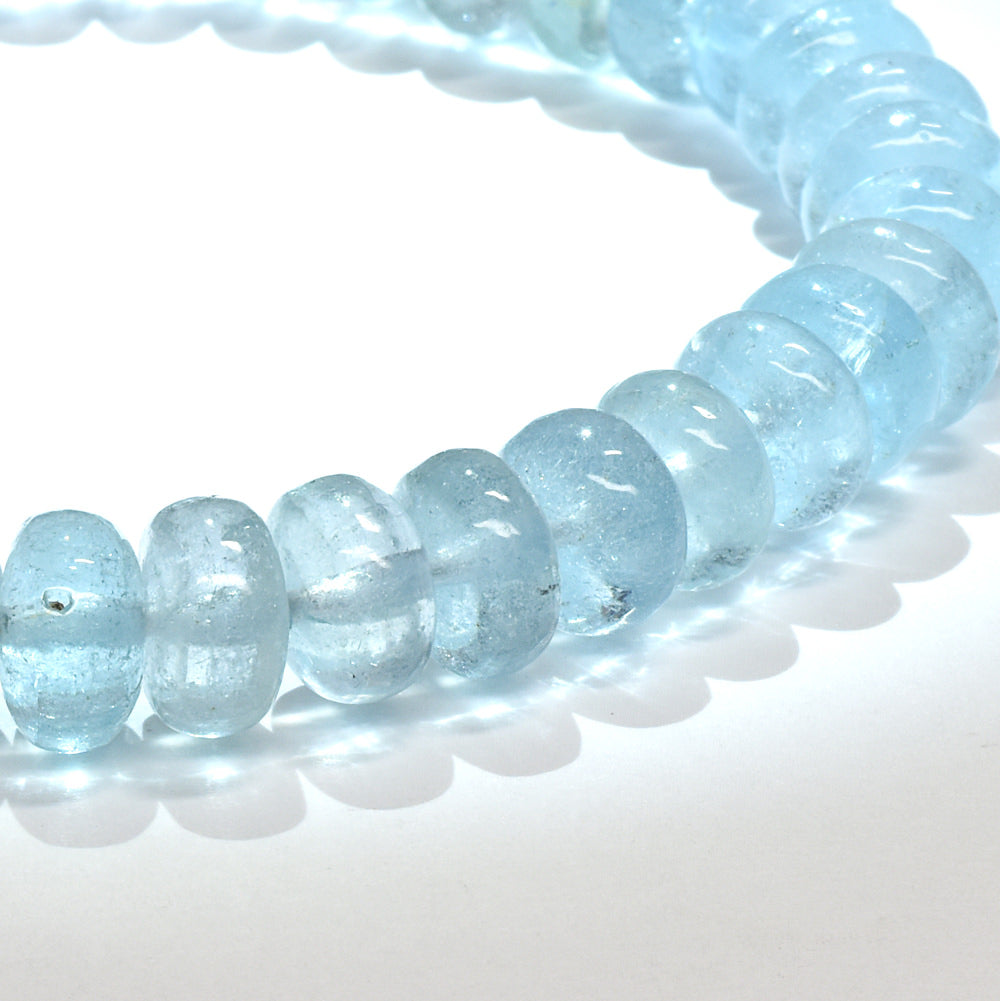 ブルートパーズ ボタンカットビーズ ブレスレット 8mm #RD272