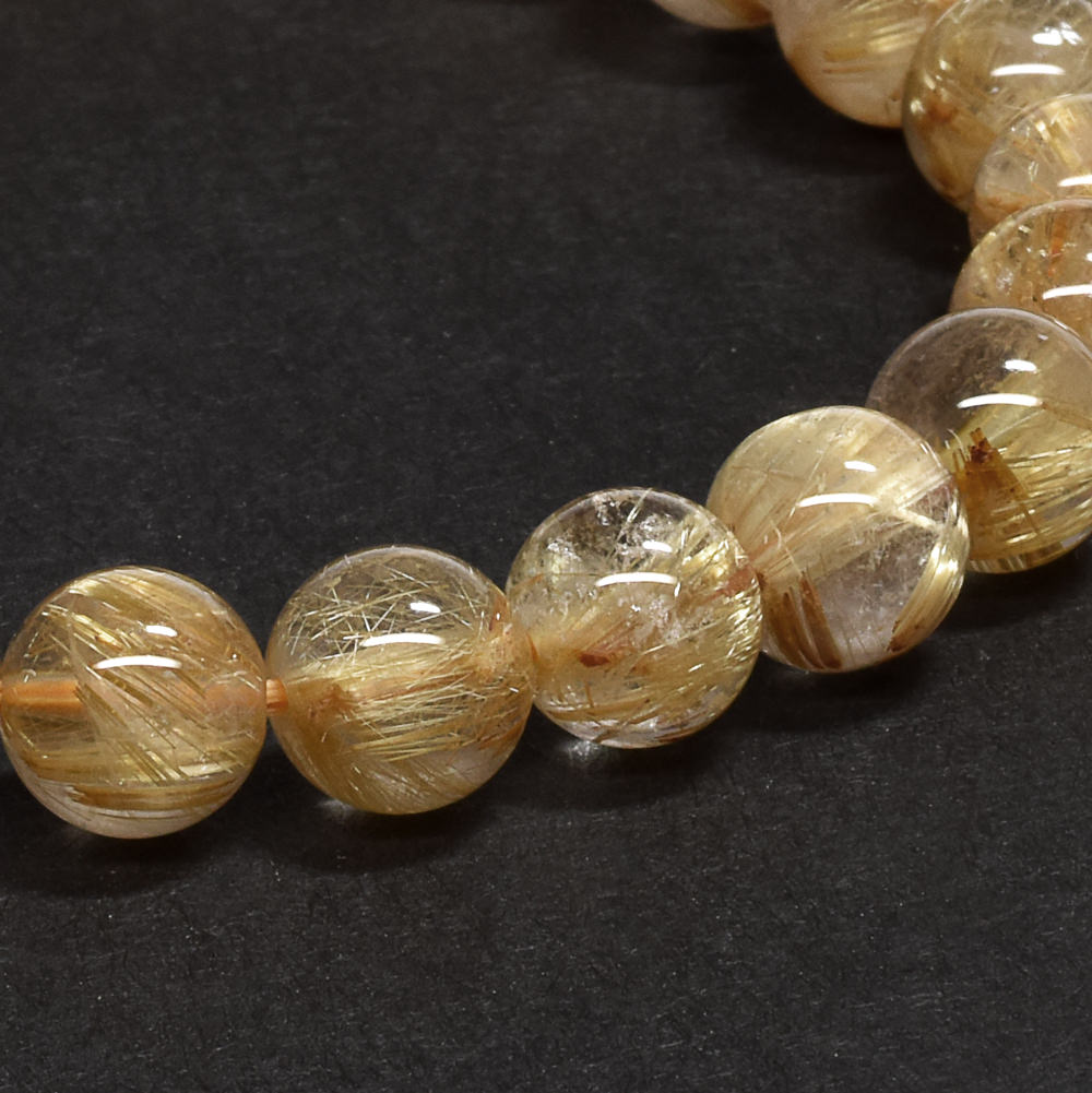 ゴールドルチルクォーツ ブレスレット 7.5mm #RE159