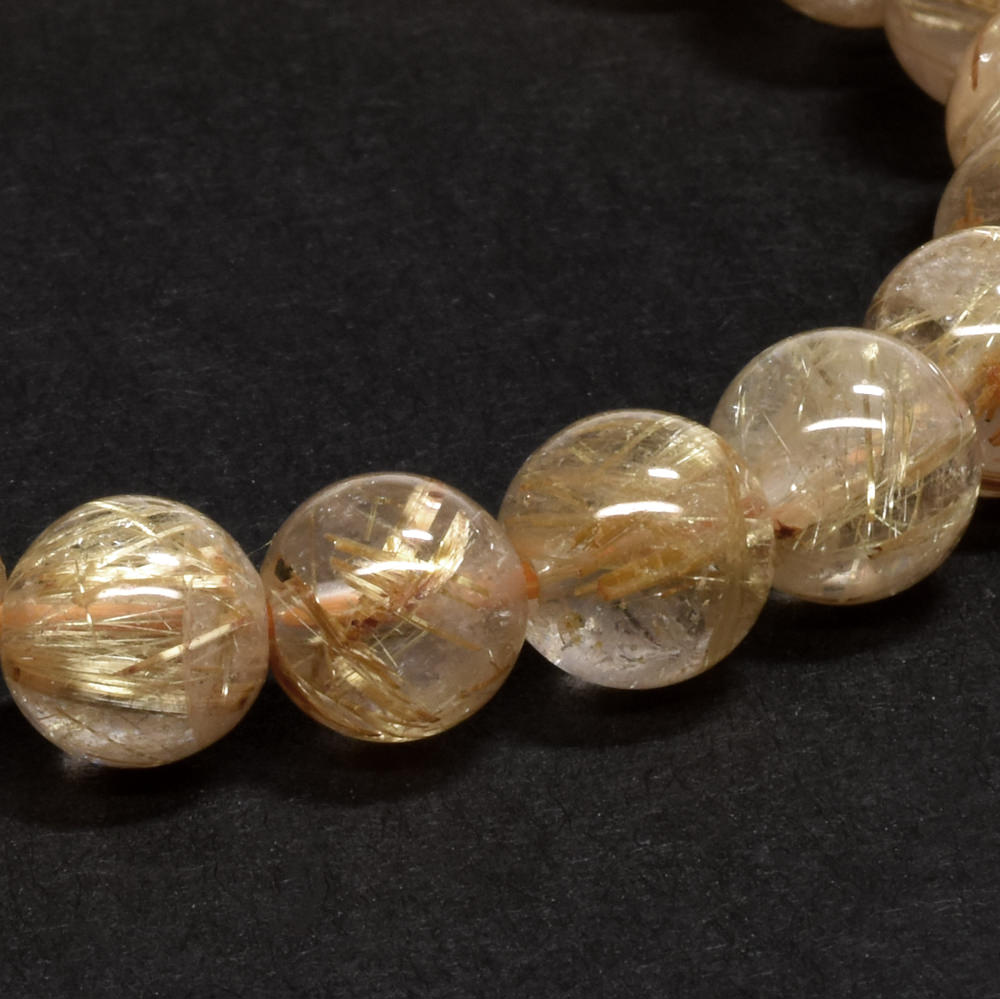 ゴールドルチルクォーツ ブレスレット 8.5mm #RE163