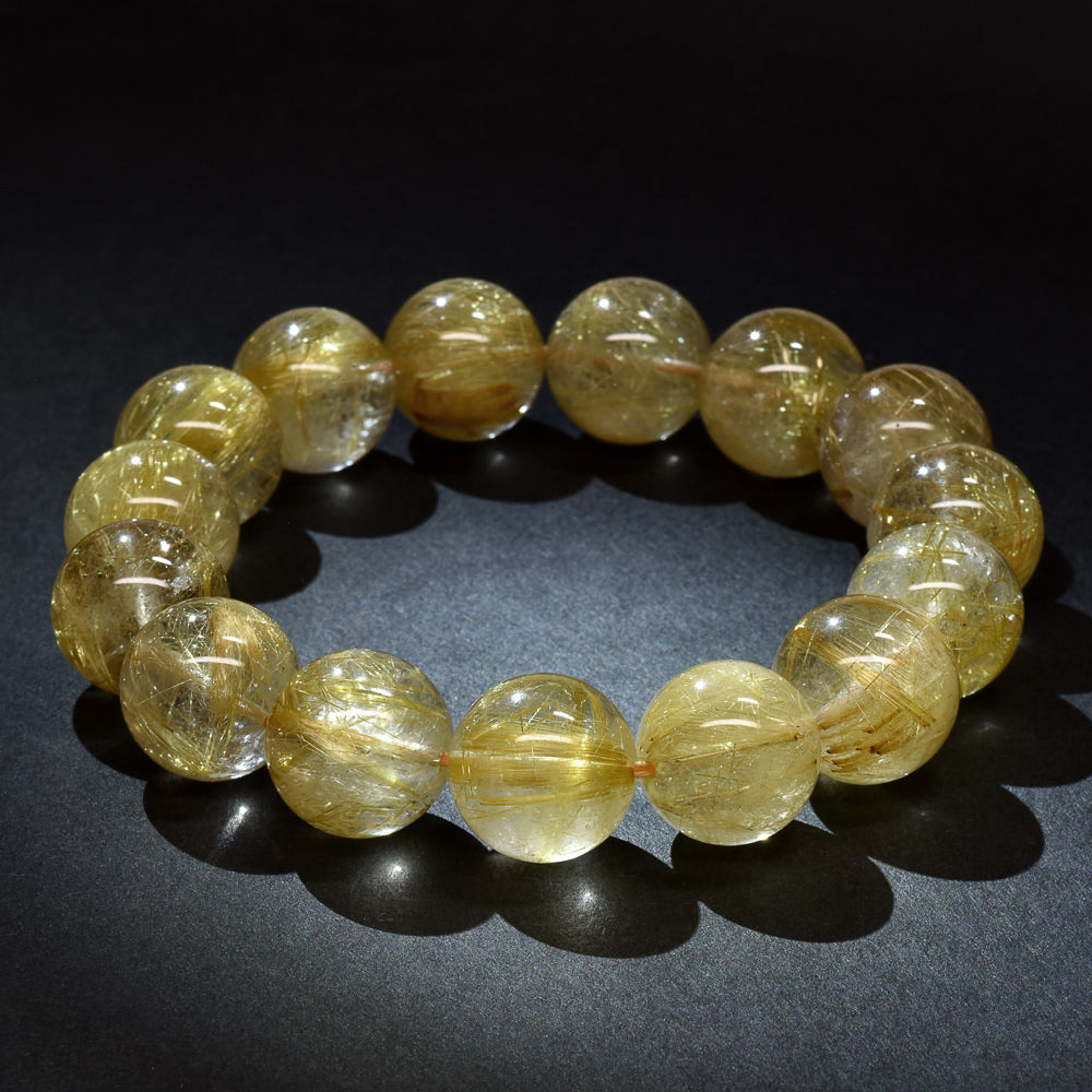 ゴールドルチルクォーツ ブレスレット 13.5mm #RG334