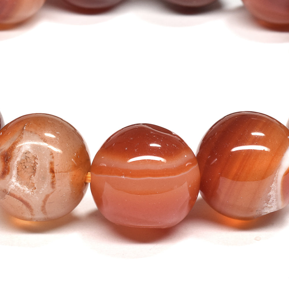 笑口アゲート(レッドアゲート)ブレスレット 13.5-14mm #RH035
