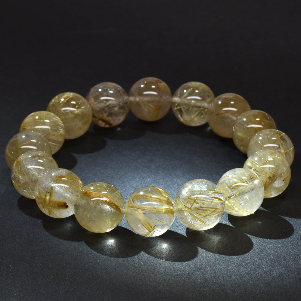 ゴールドルチルクォーツ ブレスレット 13mm #RH065