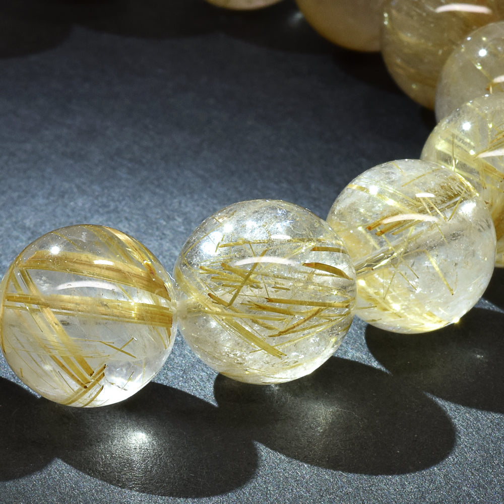 ゴールドルチルクォーツ ブレスレット 13mm #RH065