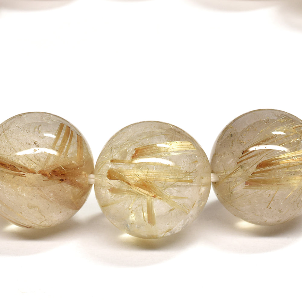 ゴールドルチルクォーツ ブレスレット 14-14.5mm #RH067
