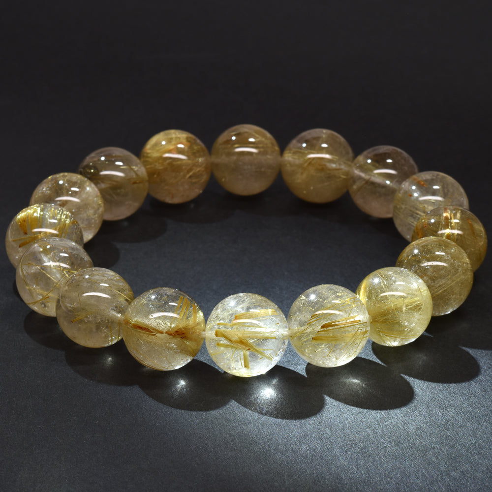 ゴールドルチルクォーツ ブレスレット 14-14.5mm #RH067