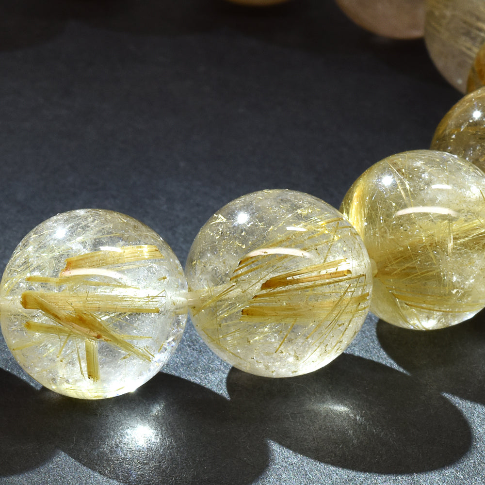 ゴールドルチルクォーツ ブレスレット 14-14.5mm #RH067