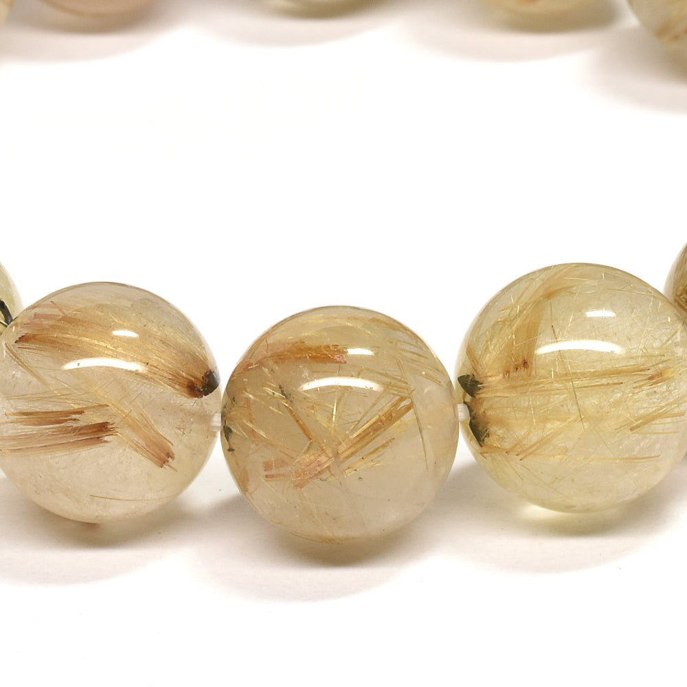 ゴールドルチルクォーツ ブレスレット 13.5mm #RH068