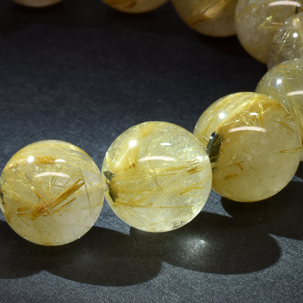 ゴールドルチルクォーツ ブレスレット 13.5mm #RH068